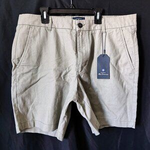 Mens Ben Sherman Size 34 in Pale Khaki Linen Blend Signature Classic Chino Short